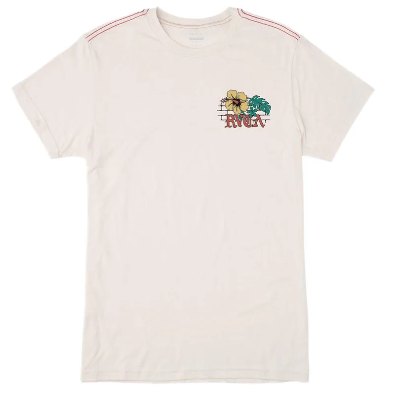 short sleeve summer shirts for women -RVCA Floral Park T-Shirt - Antique White