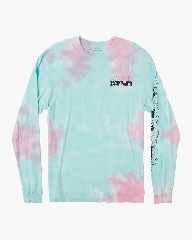 short sleeve printed polo shirt for men -RVCA X Jesse Lortz Long Sleeve Tee - White Tie Dye