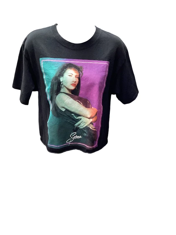 short sleeve t-shirt for men -Selena Jr Graphic T Black M