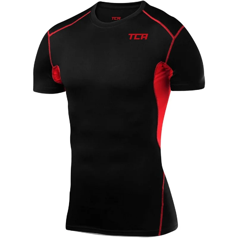 lightweight graphic short sleeve shirt -TCA HyperFusion Short Sleeve Mens Compression Top - Black