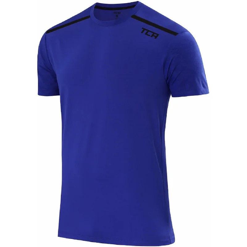 classic cotton short sleeve t-shirt -TCA Radius Short Sleeve Mens Running Top - Blue