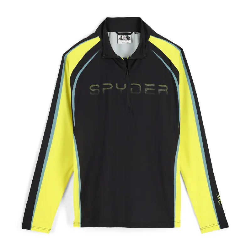 high-end short sleeve casual shirt -Mens Throwback Half Zip - Black Citron (2022)