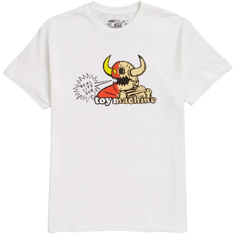 long-lasting short sleeve t-shirt -Toy Machine Real Life T-Shirt - White