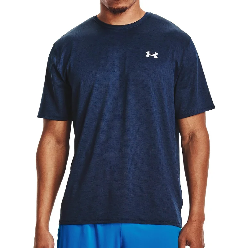 casual short sleeve graphic t-shirt -Under Armour Vent 2.0 Short Sleeve Mens Running Top - Navy