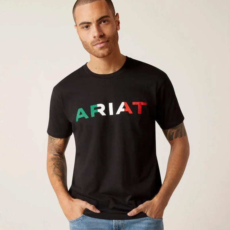 lightweight graphic short sleeve shirt -Ariat Viva Mexico T-Shirt - Black