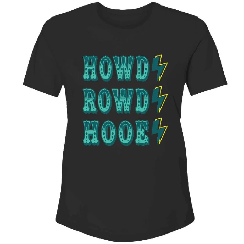 short sleeve t-shirt for beach -Howdy Rowdy Hooey T-shirt - Black