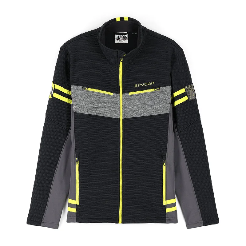 breathable short sleeve t-shirt for men -Mens Wengen Encore Full Zip - Black Citron (2022)