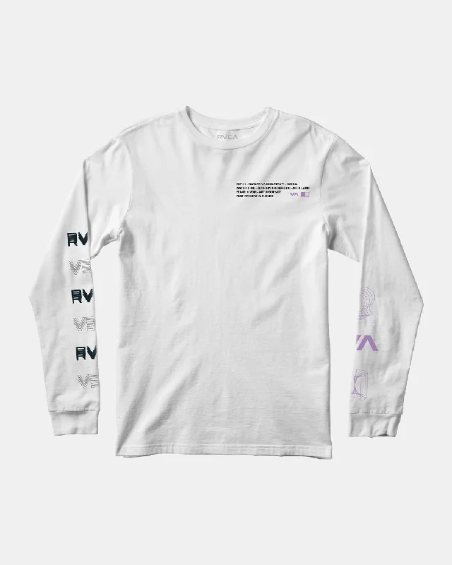 short sleeve crop top for women -Wire Frame Long Sleeve Tee - White