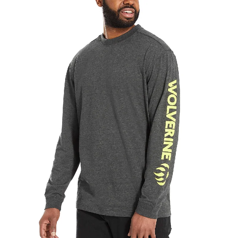 short sleeve t-shirt with logo -Wolverine Graphic Logo Long Sleeve - Mens