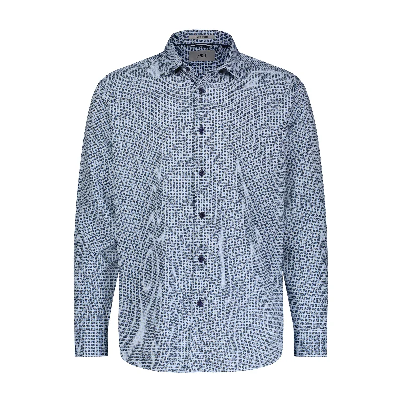 trendy striped shirt for men -Abstract Link Printed Shirt