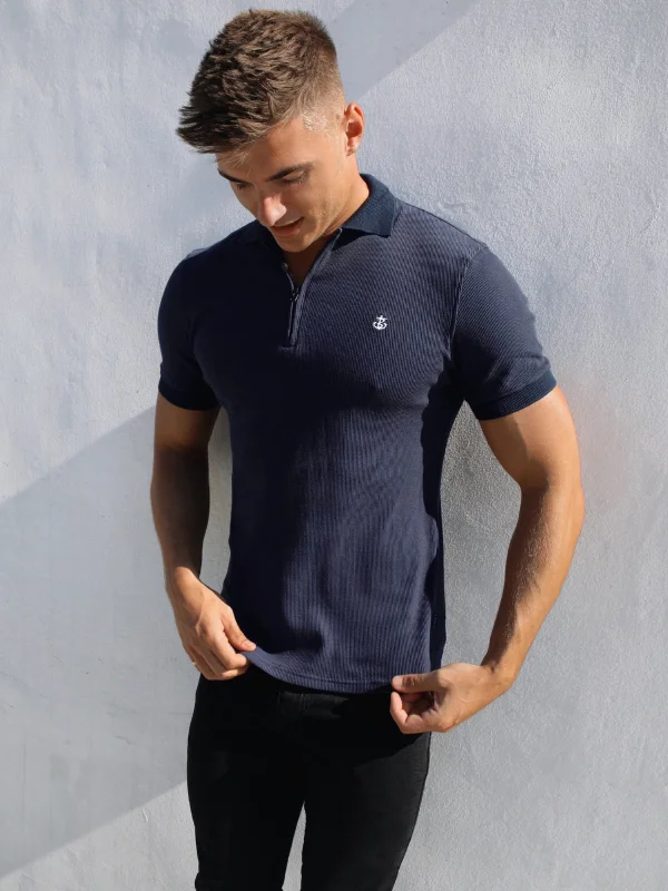 short sleeve t-shirt for outdoor activities -Aspen Polo - Navy