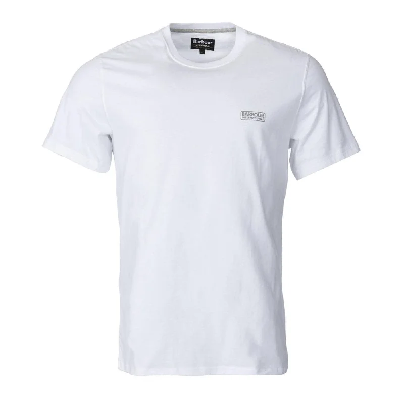 casual short sleeve t-shirt for all seasons -BARBOUR INTERNATIONAL SMALL LOGO TEE WHITE