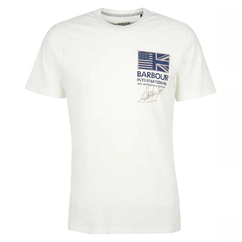 basic short sleeve t-shirt for layering -Barbour International Tanner Tee Whisper White