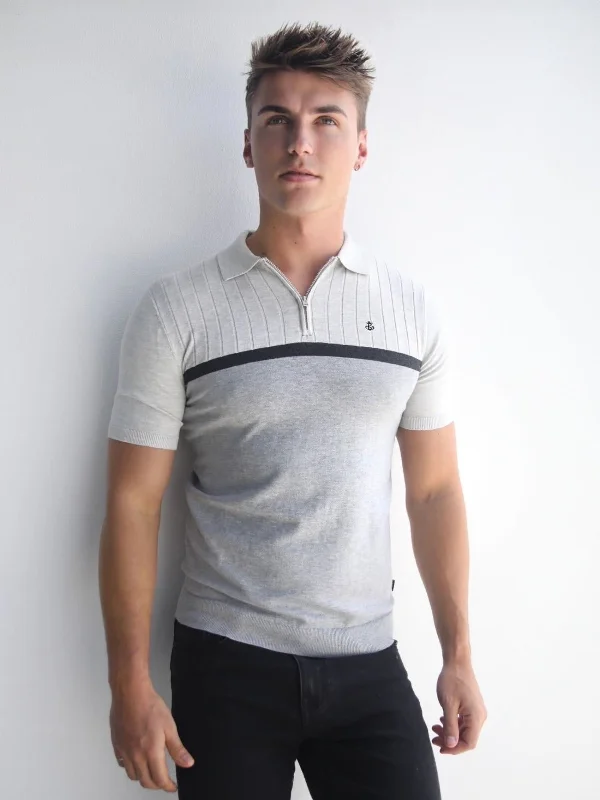 relaxed short sleeve t-shirt for men -Antonio Polo Shirt - Grey