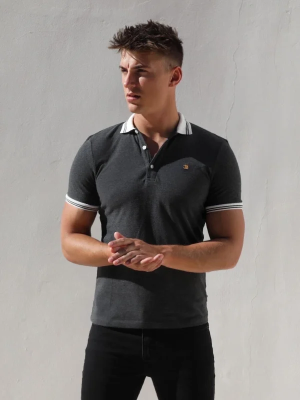 relaxed short sleeve shirt for women -Dalston Polo - Charcoal