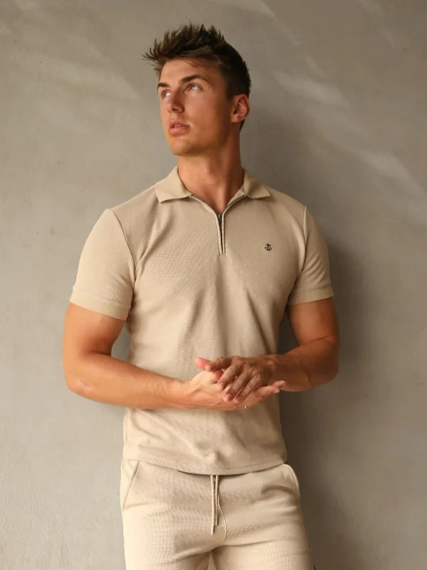 short sleeve t-shirt for yoga -Maldini Polo Shirt - Tan