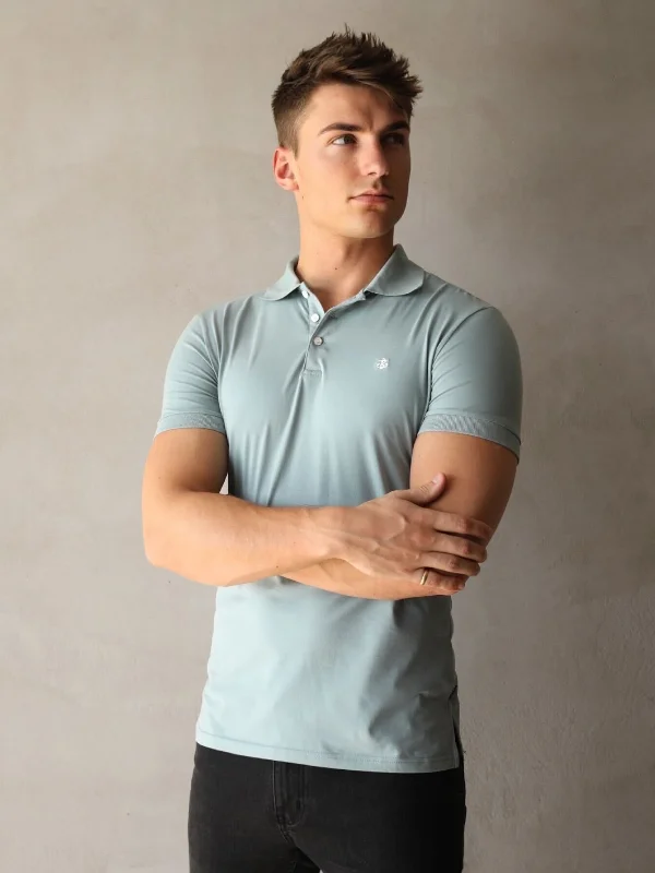 comfortable short sleeve workout shirt -Ryton Soft Polo - Mint Green