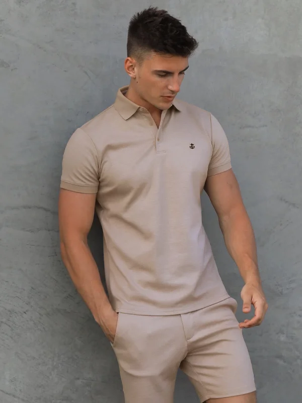 short sleeve thermal t-shirt for winter -Sorrento Polo Shirt - Sand