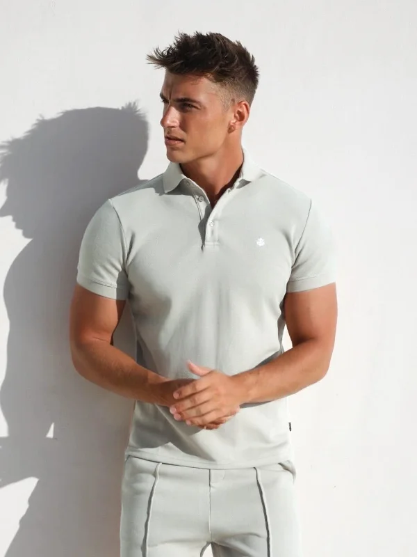 best short sleeve t-shirt for hot weather -Verona Polo Shirt - Sage Green