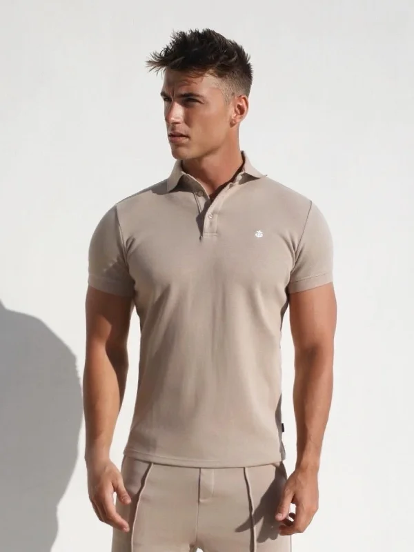 relaxed fit short sleeve t-shirt -Verona Polo Shirt - Tan