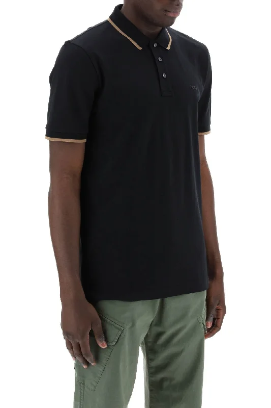 short sleeve t-shirt with unique designs -Boss 'contrast Trim Parlay Polo Shirt