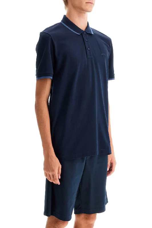 short sleeve high neck t-shirt -Boss Polo Shirt With Contrasting Edges