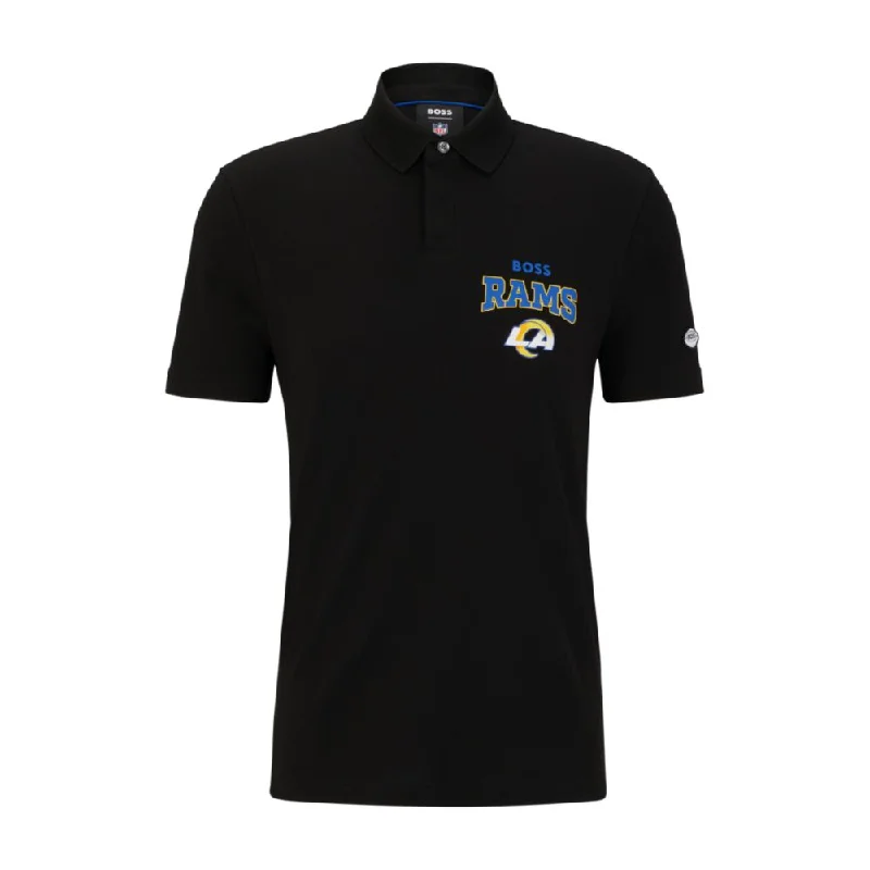 graphic short sleeve t-shirt -BOSS x NFL cotton-piqu polo shirt with collaborative branding