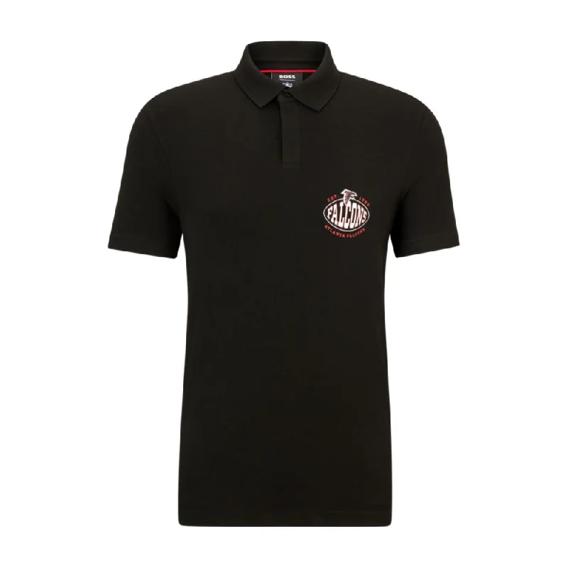 short sleeve t-shirt summer -BOSS x NFL cotton-piqu polo shirt with collaborative branding