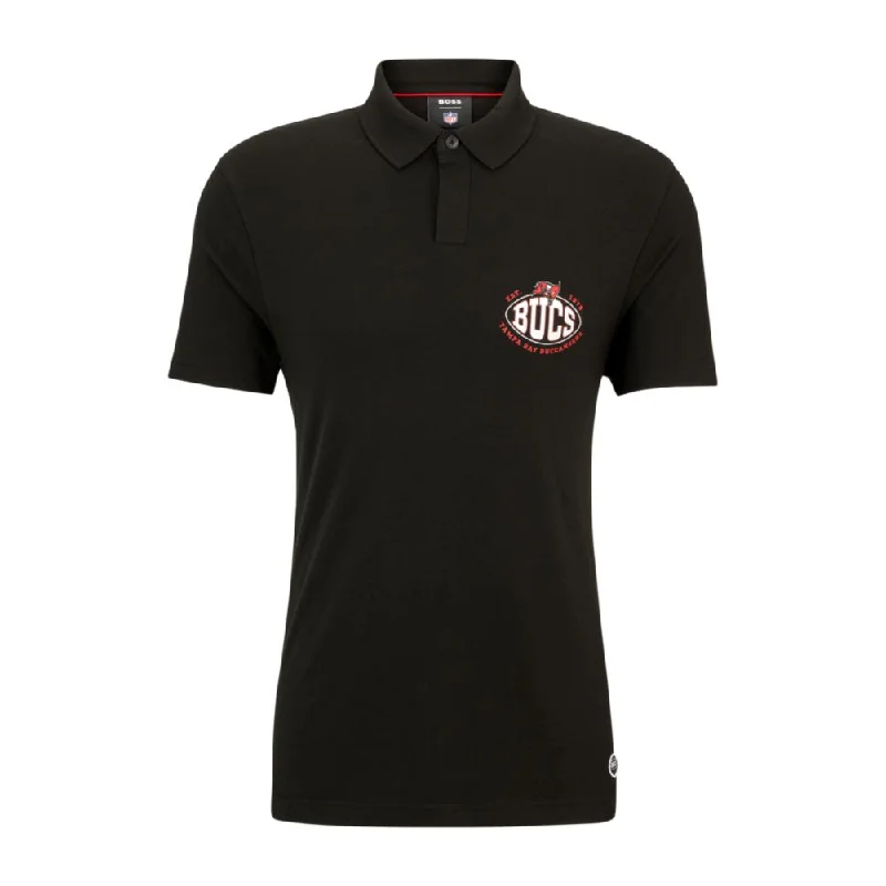 trendy short sleeve t-shirt -BOSS x NFL cotton-piqu polo shirt with collaborative branding