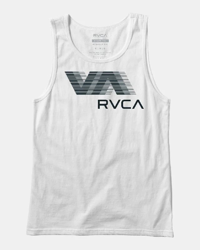 short sleeve t-shirt for casual outfits -Boys Va RVCA Blur Tank - White