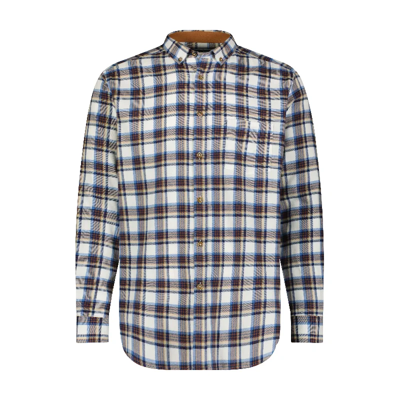 tropical shirt for summer parties -Brushed Moss Plaid Shirt