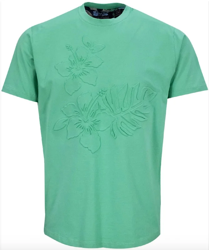 fitted short sleeve t-shirt -Carson Embossed Tee In Clover