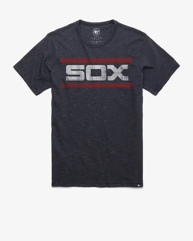 printed short sleeve shirt for women -CHICAGO WHITE SOX COOPERSTOWN GRIT WORDMARK '47 SCRUM TEE