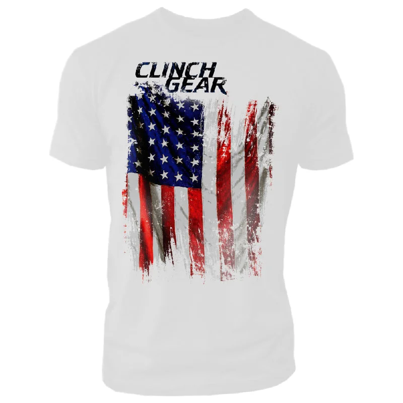 fashionable short sleeve shirt for women -Clinch Gear America – Crew Tee – White