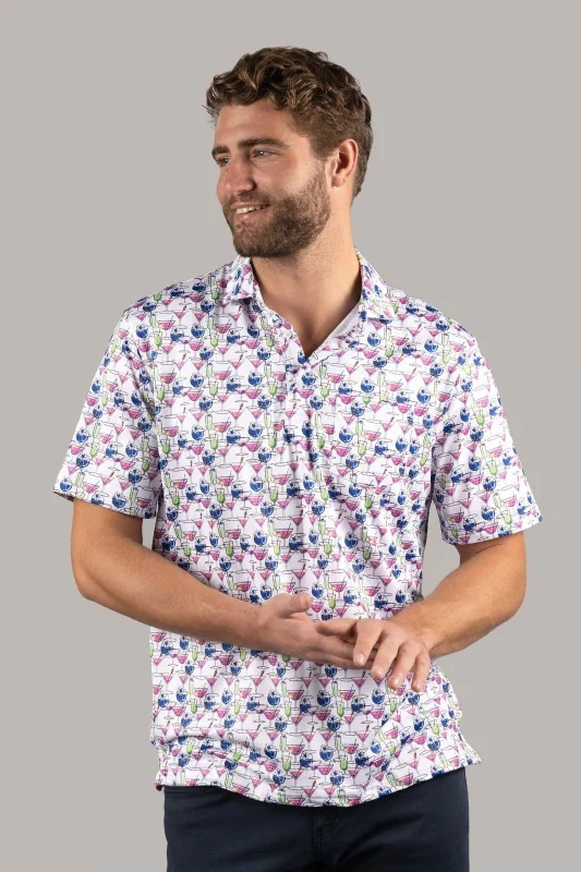 short sleeve shirt for gym -Cocktails Polo Shirt