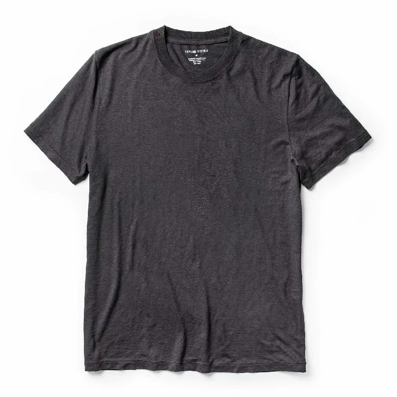 colorful short sleeve t-shirt for summer -The Cotton Hemp Tee in Charcoal