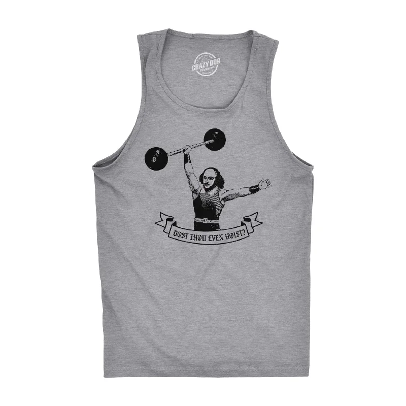 casual short sleeve graphic t-shirt -Dost Thou Even Hoist? Men's Tank Top