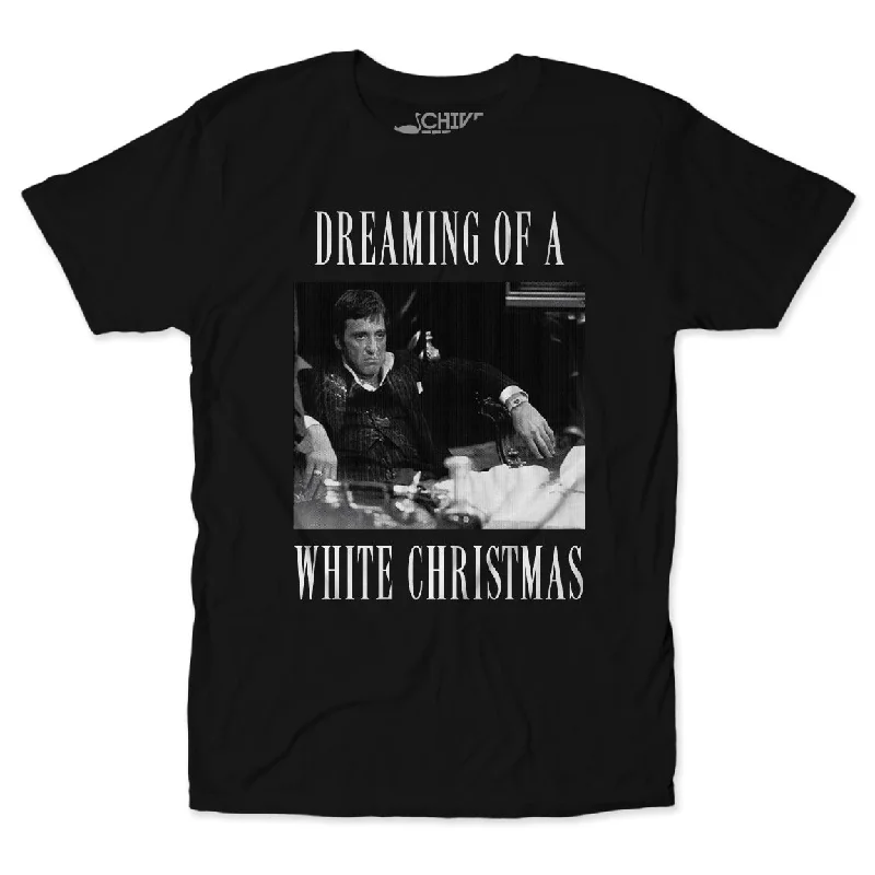 plus size short sleeve t-shirt for women -Dreaming Of A White Christmas Unisex Tee