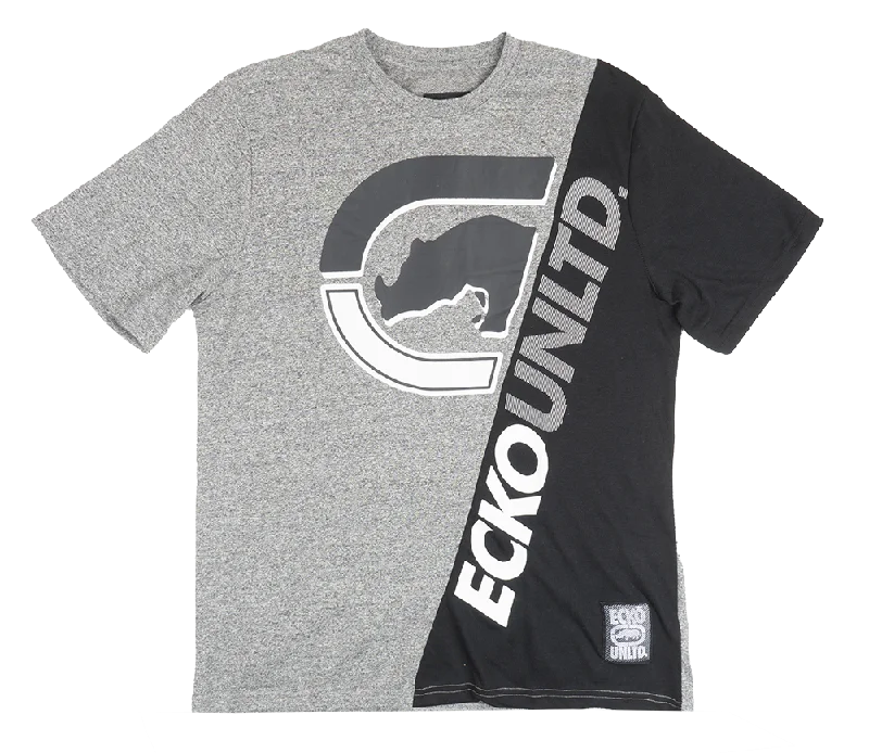 simple and elegant short sleeve t-shirt -ECKO UNLTD LOGO T-SHIRT GREY MARLED - E012K945