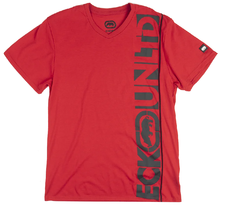 trendy loose fit short sleeve shirt -ECKO UNLTD LOGO T-SHIRT TRUE RED - E031K752