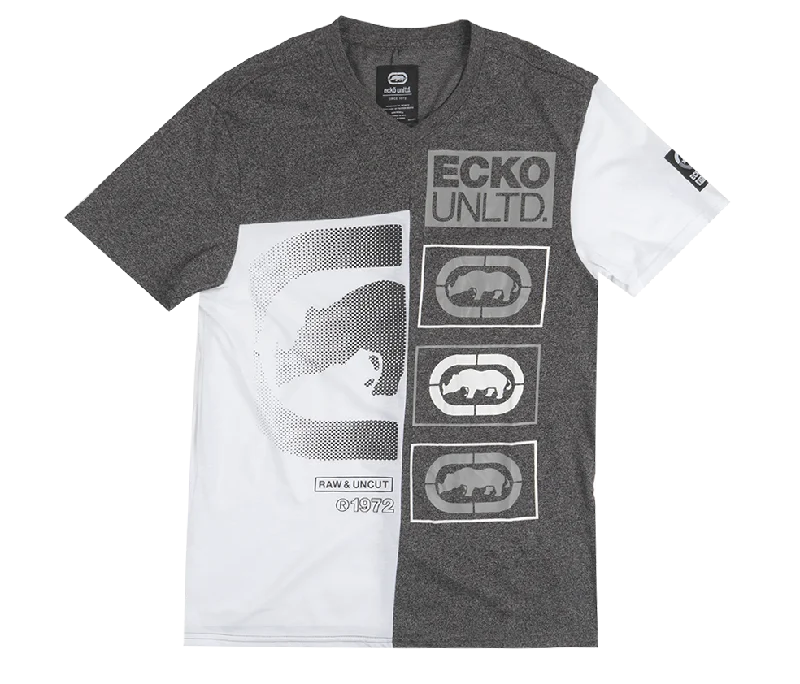 comfortable cotton short sleeve shirt -ECKO UNLTD LOGO T-SHIRT WHITE - E012K918