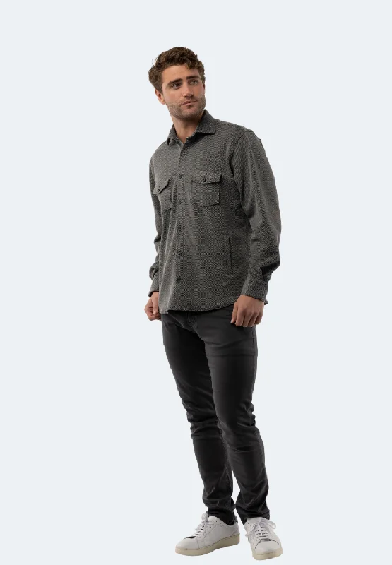 versatile shirt for all seasons -Fossil Grey Knit Shirt