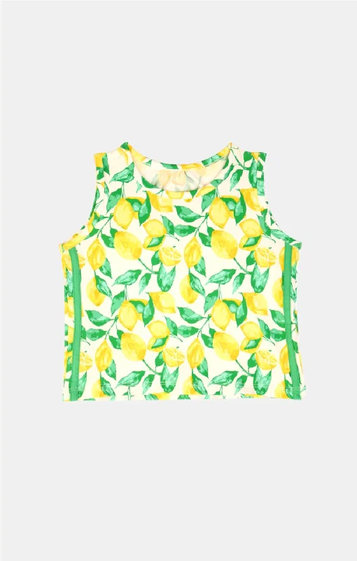 short sleeve long-sleeve hybrid t-shirt -Girls Amalia Tank in Lemonade