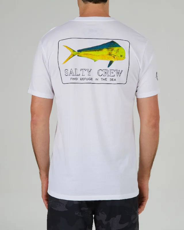 casual women’s short sleeve shirt -Golden Mahi Premium Tee - White