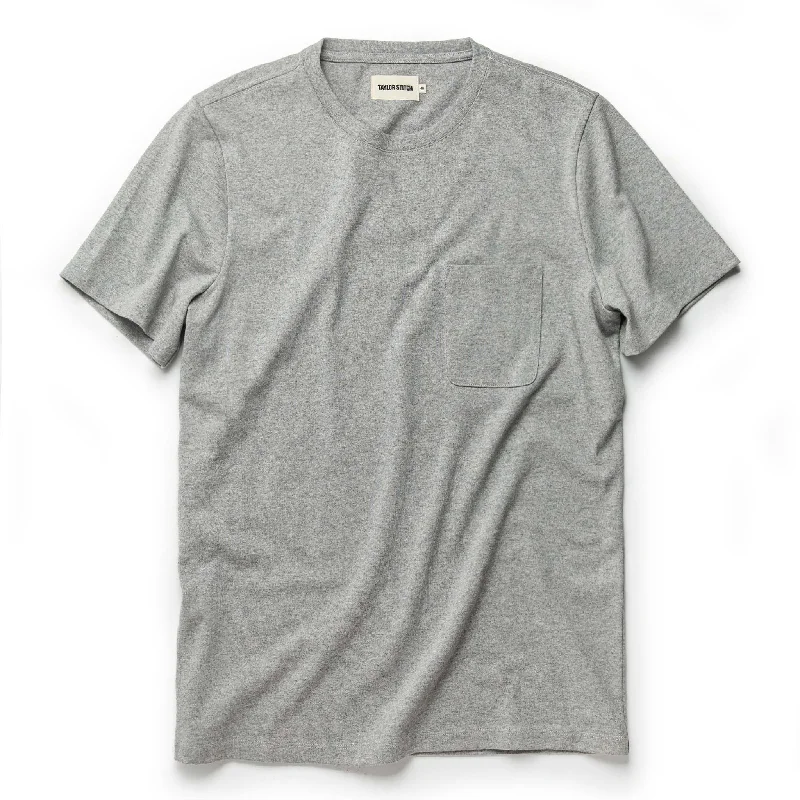 trendy short sleeve athletic shirt -The Heavy Bag Tee in Aluminum