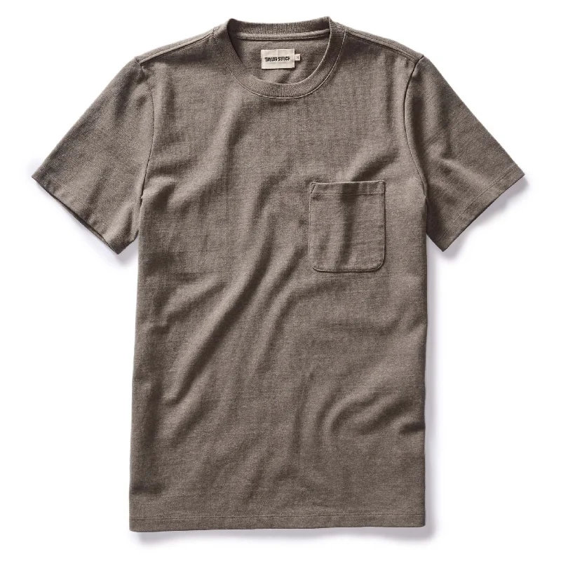 soft cotton short sleeve shirt for kids -The Heavy Bag Tee in Smoked Olive