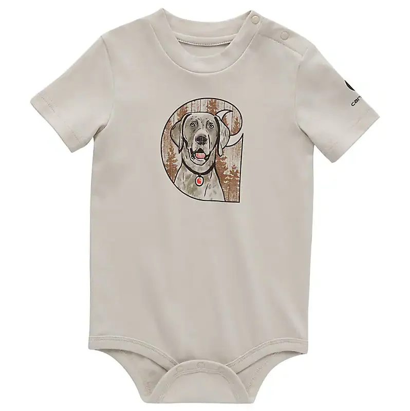 short sleeve button-down shirt -Infant Short-Sleeve Dog Bodysuit - Malt