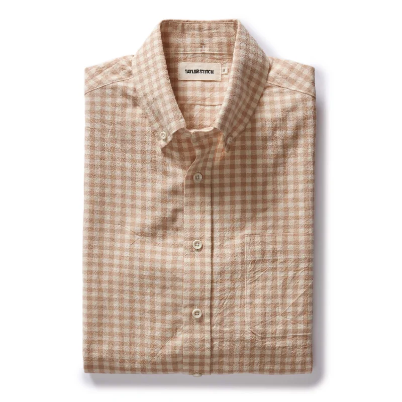 short sleeve polo shirt -The Jack in Baked Clay Check