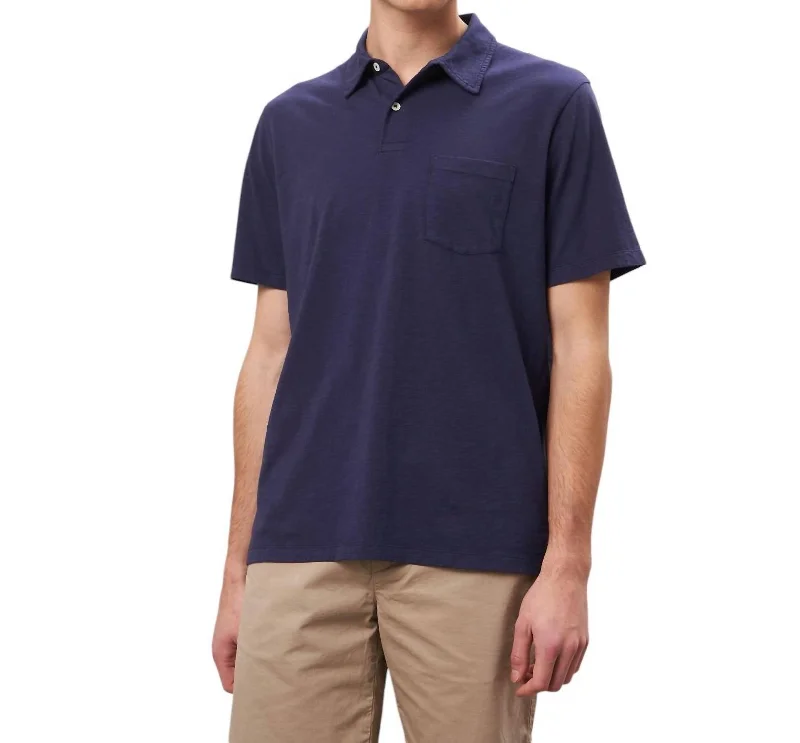 short sleeve long-sleeve hybrid t-shirt -Jersey Polo In Navy