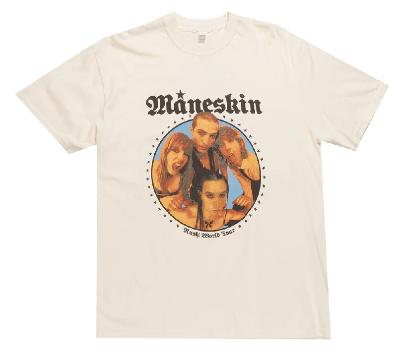 oversized t-shirt for summer -LICENSED MANESKIN T-SHIRT WHITE - MS FISHEYE